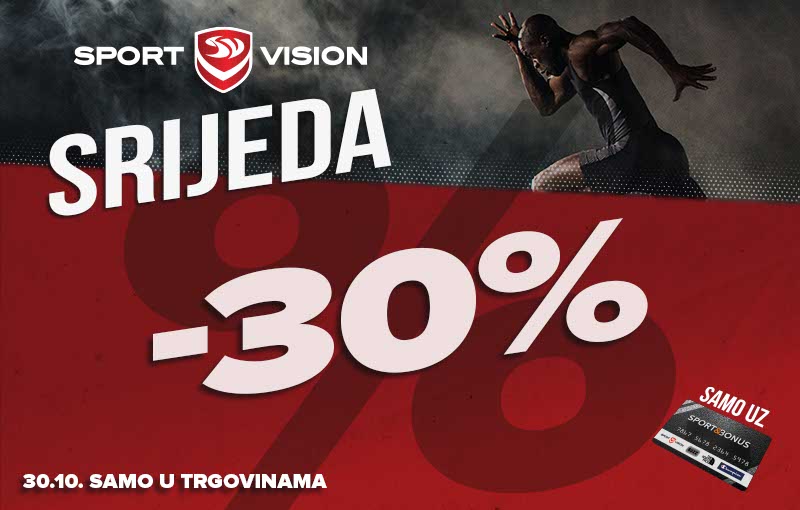 Ova Sport Vision Srijeda donosi ti -30% za kupnju 2 ili više artikala!